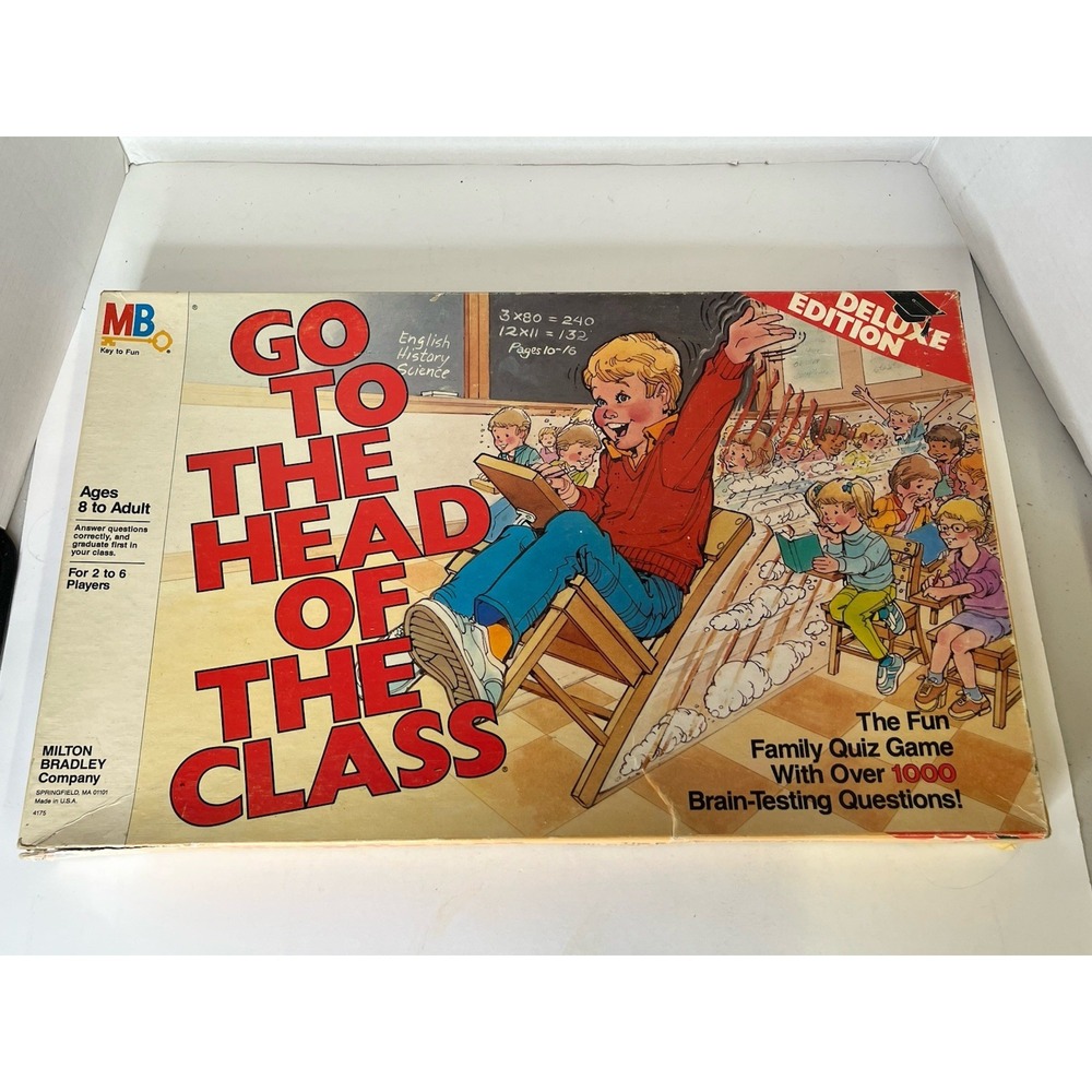 Go to the Head of the Class Deluxe COMPLETE Milton Bradley 1986 Classic Game